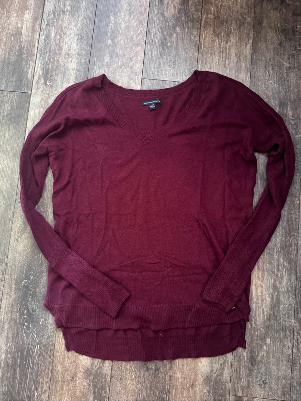 American Eagle Outfitters Burgundy V-Neck Women's Sweater